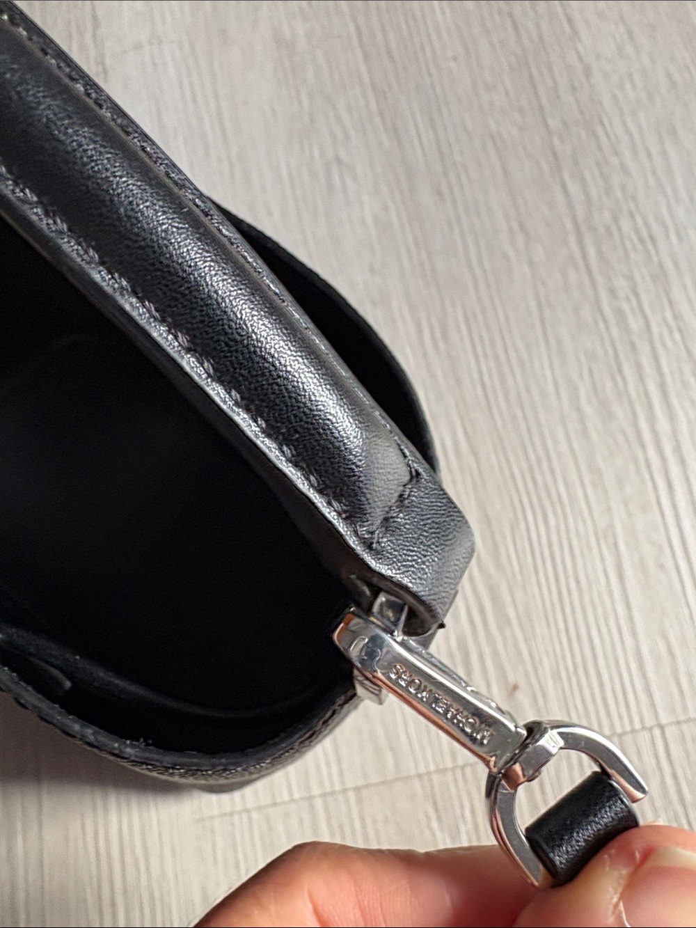 Michael Kors Gray MK Monogram Drawstring Bucket Bag - Picture 5 of 7